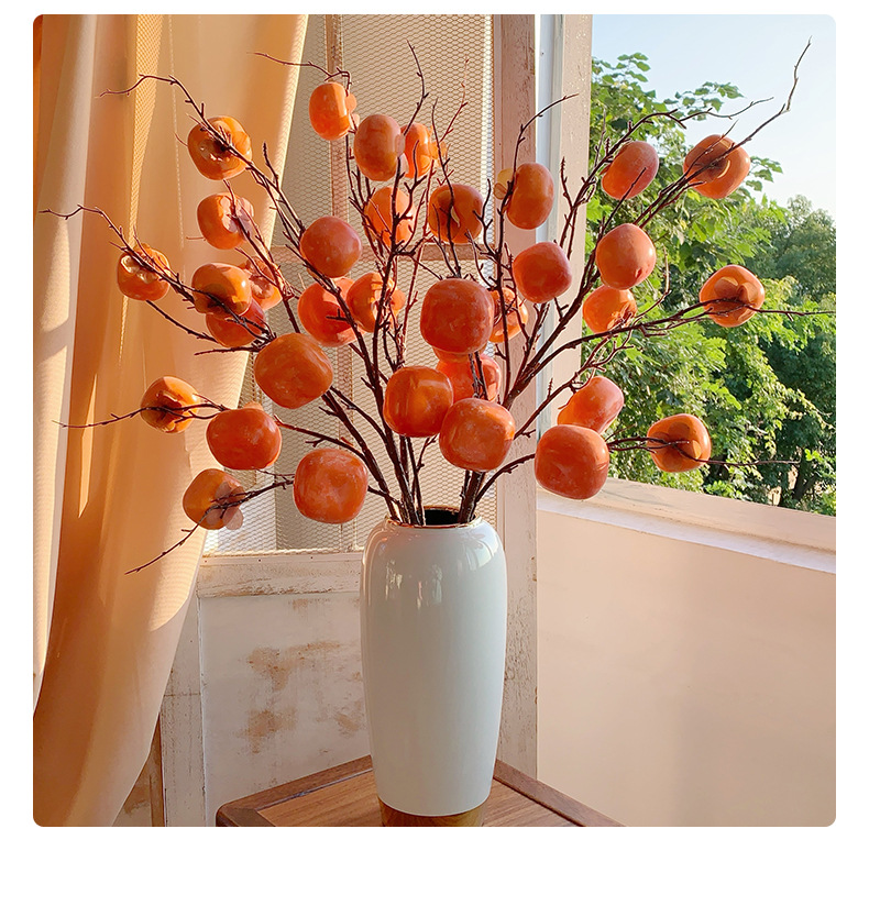 7 artificial persimmon fruits, 