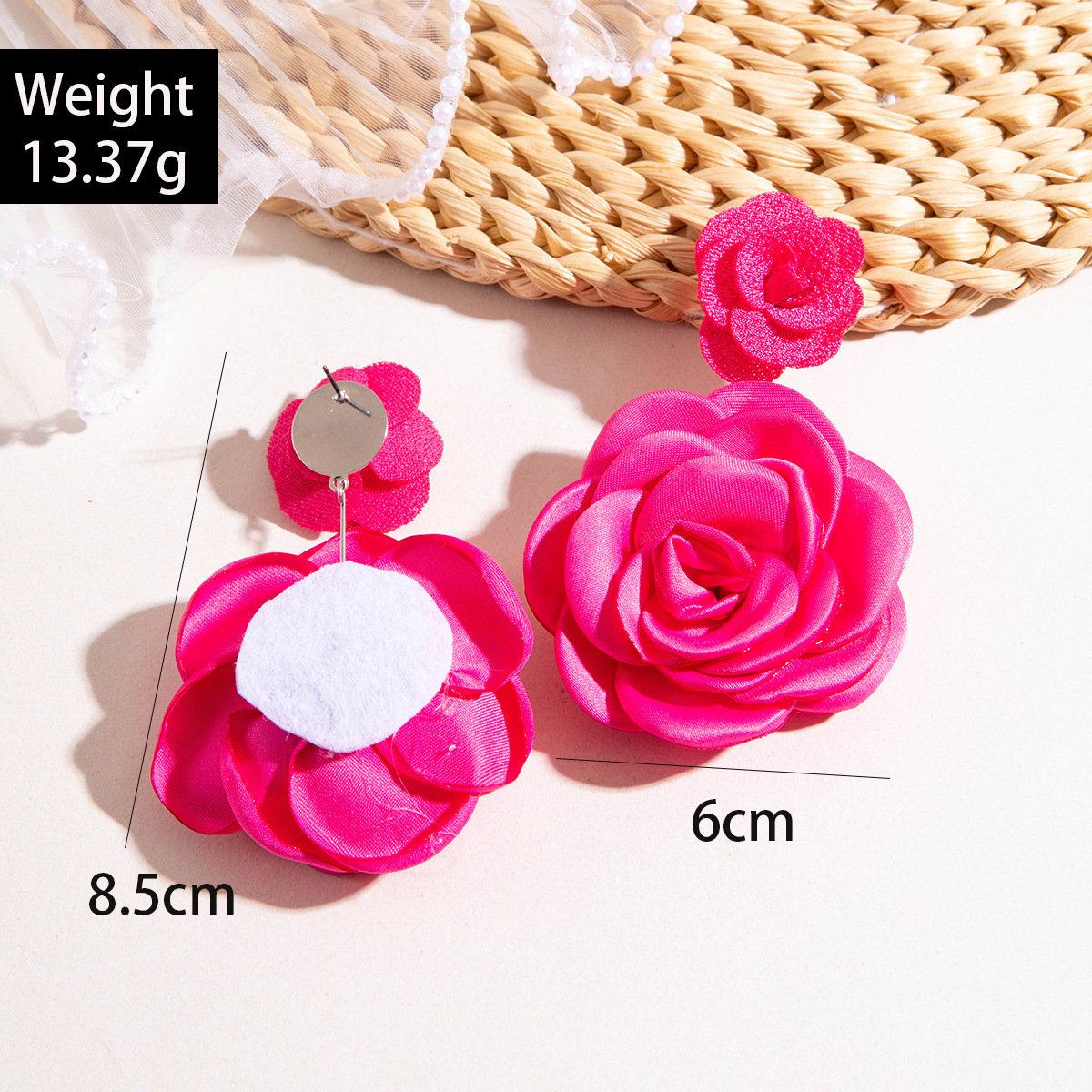 欧美跨境饰品时尚不规则立体花朵设计耳饰夸张彩色烤漆花瓣耳环详情21