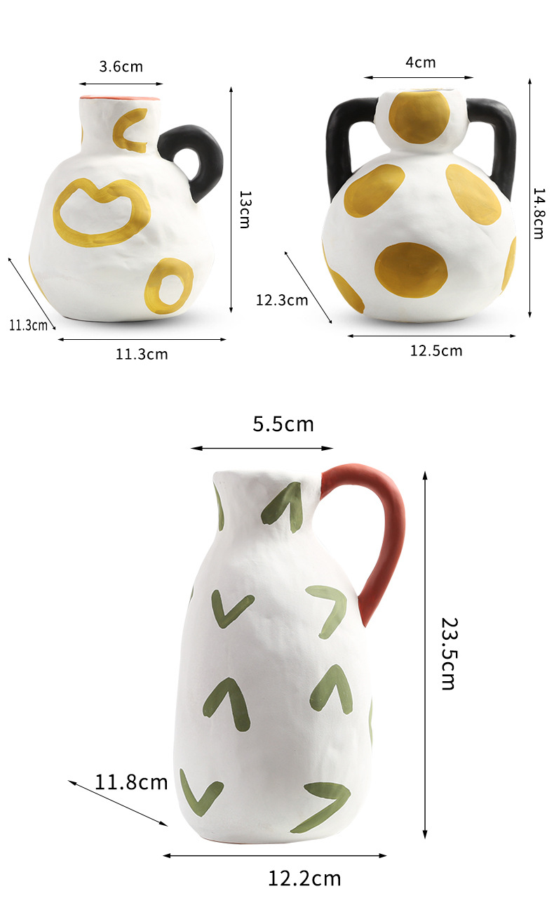 2026 Niche cream-style ceramic milk pot, vase and flower vases, high appearance level, living room flower arrangement set, light luxury for homestay pic 4