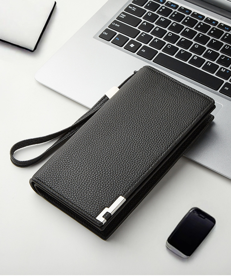 新款钱包男士长款拉链手包时尚多功能商务男手拿包轻奢钱皮夹卡包详情1