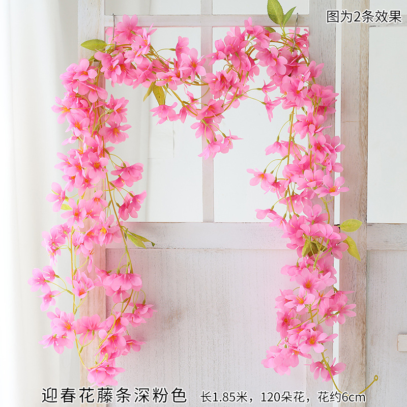 仿真迎春花藤假花藤条塑料藤蔓植物客厅空调管道缠绕暖气装饰遮挡详情3