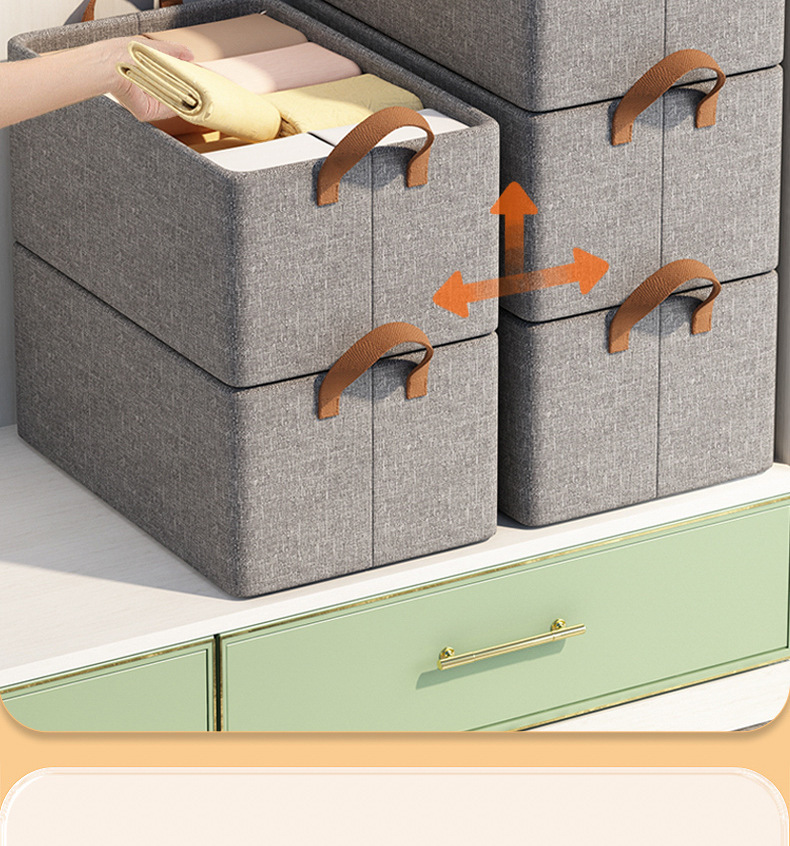 收纳分层卧室收纳柜布艺家用分格折叠裤子收纳盒收纳筐衣服收纳箱详情10