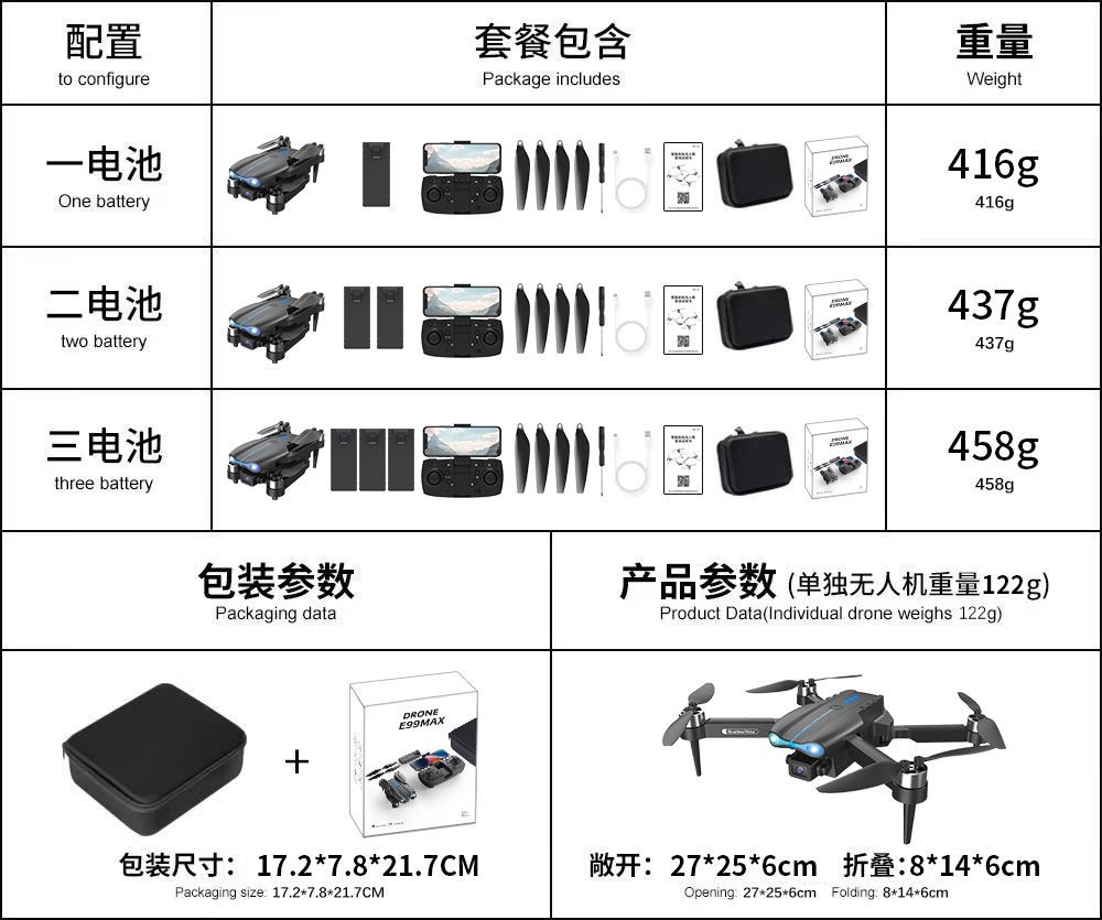 E99S Max智能航拍遥控飞机四轴飞行无人机无刷高清拍照专业飞行器详情1