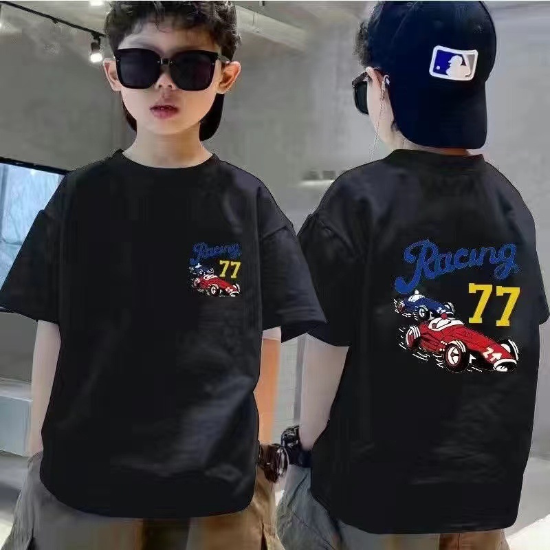 Guozao nuevo algodón guozao niños pequeños y medianos verano ropa de manga media chico chico chica bao guenzao frito calle manga corta camiseta pic 18