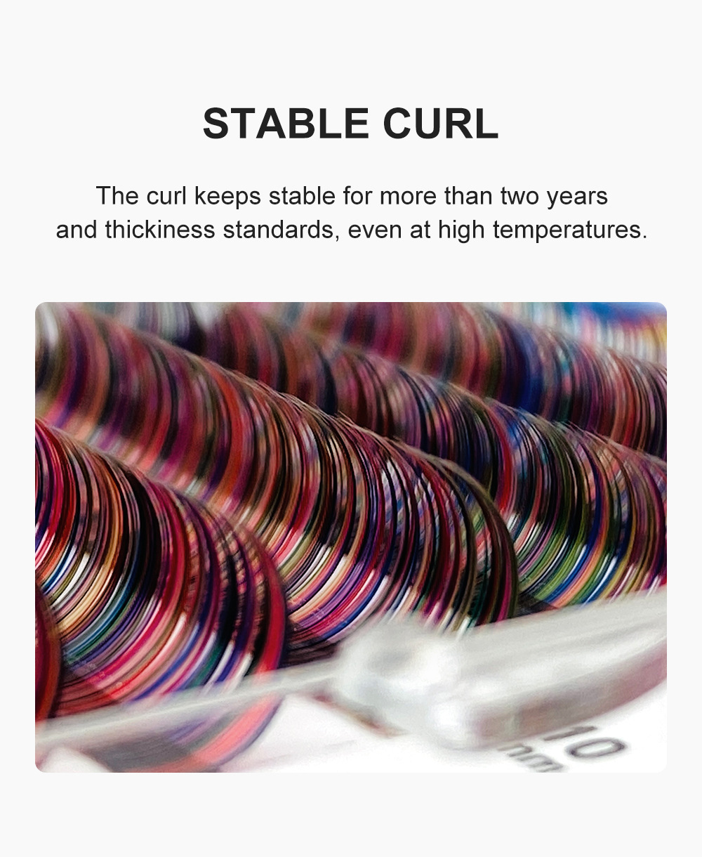 shanilak eyelash extensions in rainbow and gradient colors, single round hairs, comfortable and soft, manually opened pic 5