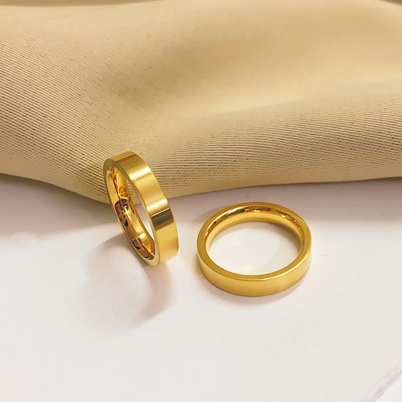 The classic matte ring for both men and women, made of titanium steel with 18k gold plating, exudes a high-end feel and does not fade pic 7