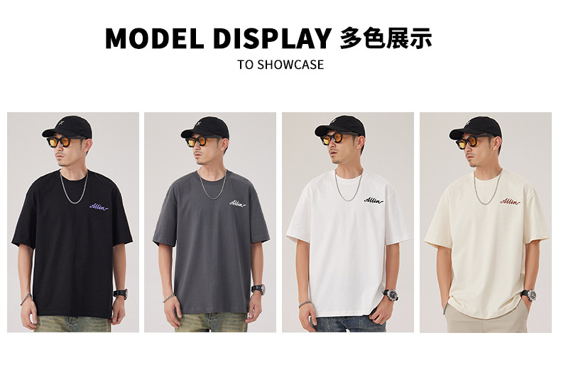 The 2025 summer new half-sleeved T-shirt for men is a trendy and versatile short-sleeved American retro printed loose round-neck T-shirt pic 33