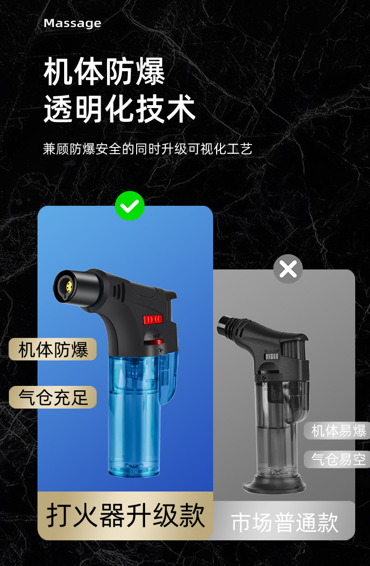 艾灸防风创意打火机直冲气体点火器点艾条雪茄烘焙喷枪一件起批详情10