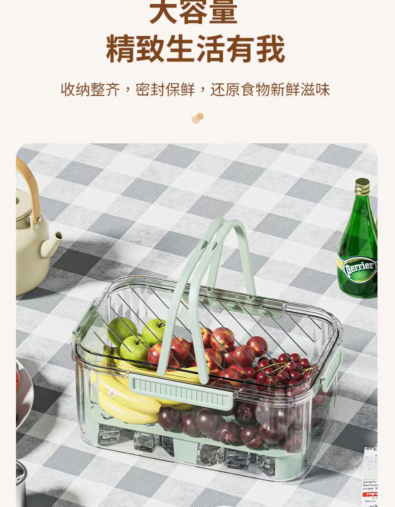 手提保鲜盒户外露营野餐盒外出便携移动食品收纳盒冰箱水果便当盒详情9