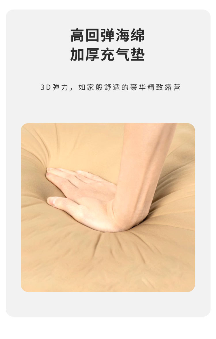 夏诺多吉自充气防潮睡垫户外露营蜂窝海绵垫包边床加厚波江奶酪垫详情4