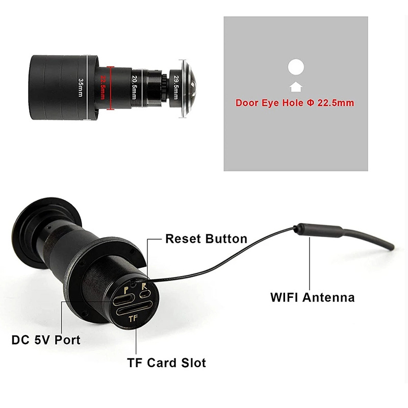 Network WIFI anti-theft access control monitoring Tuya Tuya V380 iCSee two-way voice wide-angle cat-eye camera pic 8