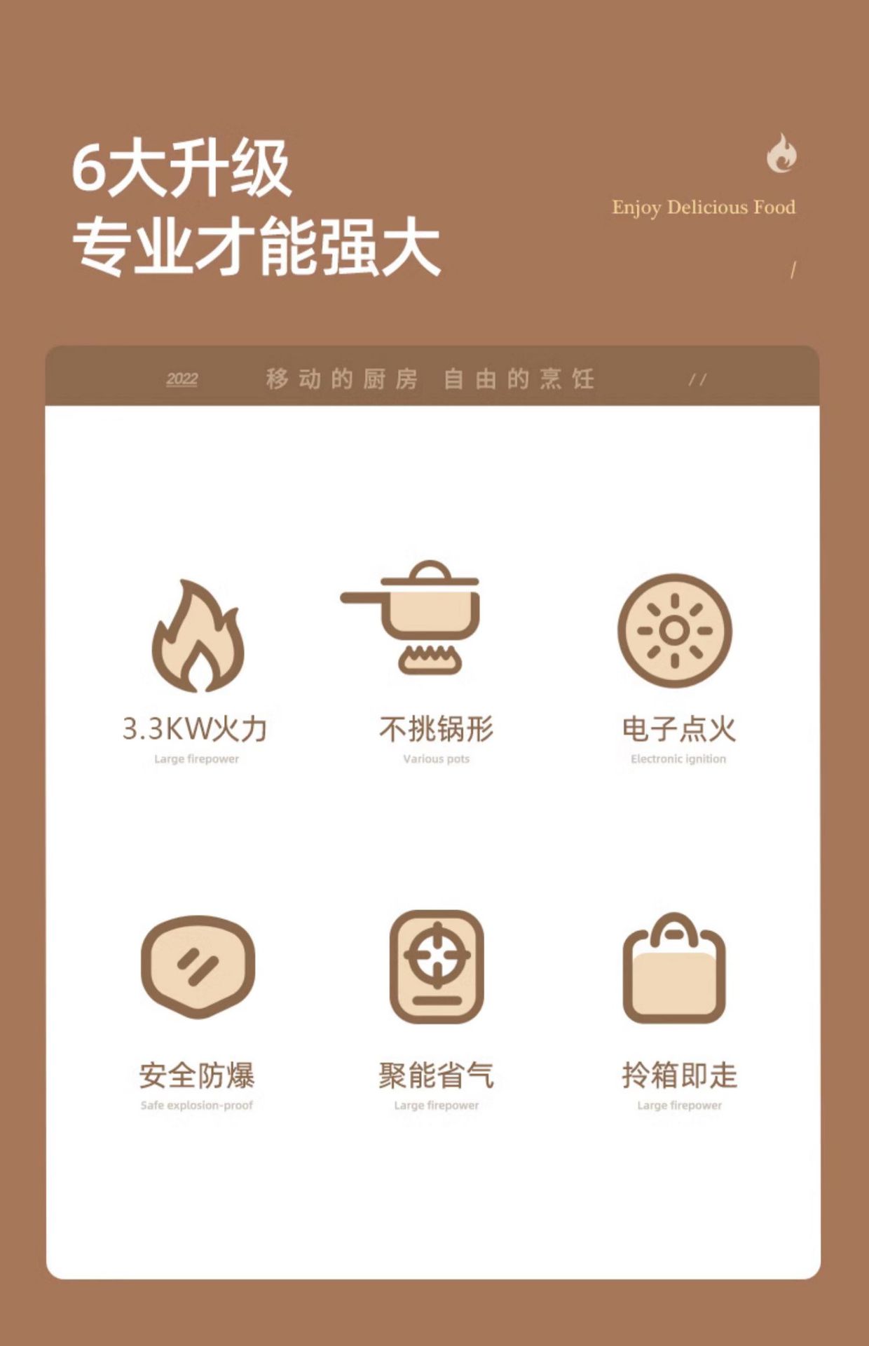 Portable magnetic outdoor gas stove, field stove, cookware, gas stove, pot, gas cylinder stove, complete set of gas stove pic 2