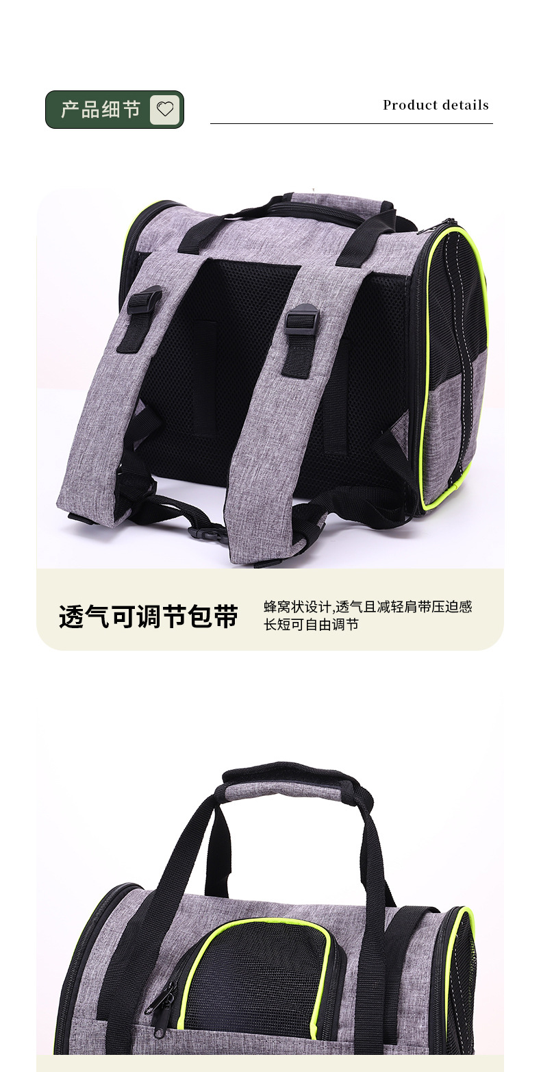 Rongka Pet Cross-border Amazon Bestseller Pet Bag: Double-shoulder cat bag, large-capacity cat and dog pet bag pic 6