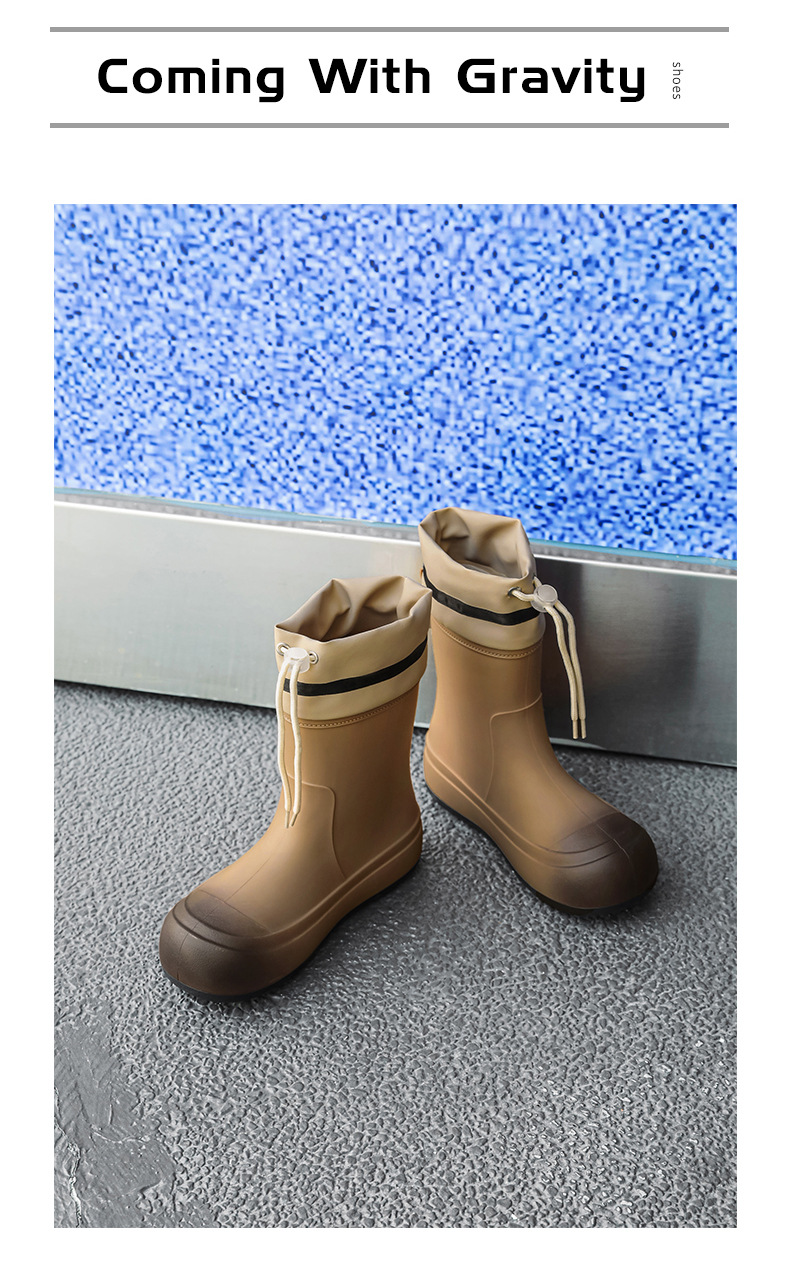 网红卡通时尚雨鞋女款外穿收口防水鞋防滑亲子雨靴女学生可爱胶鞋详情6