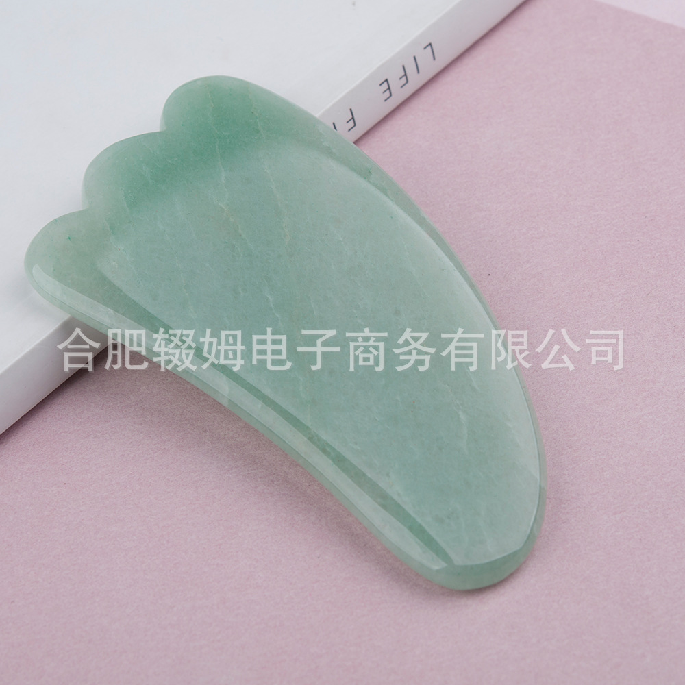 厂家天然粉晶东陵玉石羊角刮痧片脸部按摩淋巴排美容化妆拨筋片详情9