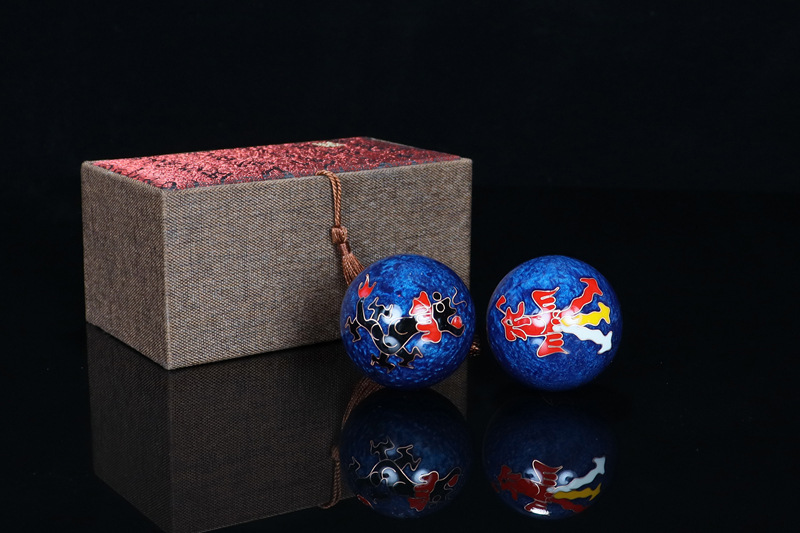 Cross-border foreign trade Beijing Jingtai LAN handball craft gifts, cloisonne enamel low-temperature hand-rotating ringtone massage fitness balls pic 22