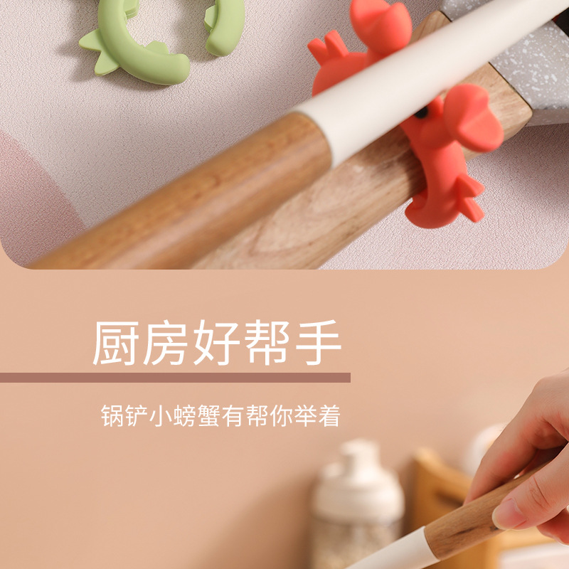 Silicone spatula rack, household kitchen stove, anti-overflow soup spoon and kitchenware placement, spatula guard rack, mobile storage rack pic 2