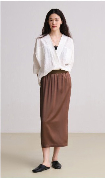 TH ~ ROW 2025 Spring/Summer washable crumpled dry silk coleless batsleeved brand silk shirt for women pic 10