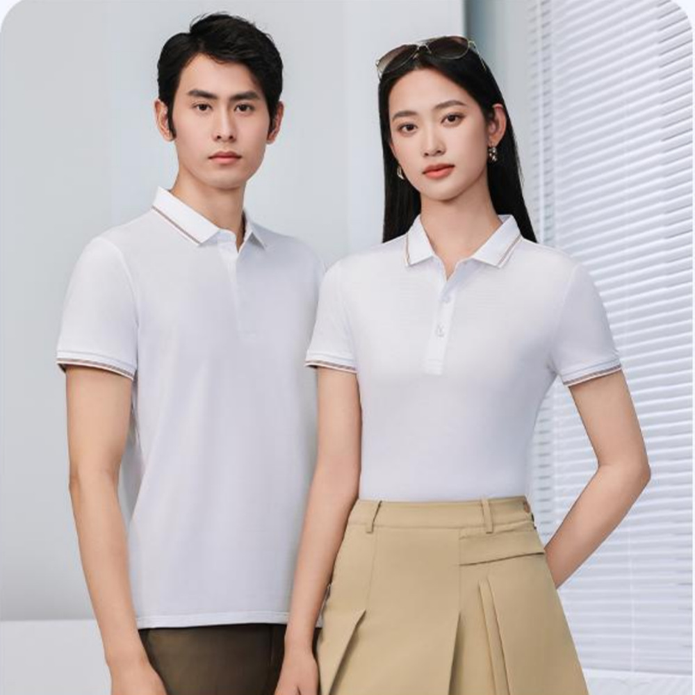 跨境外贸翻领修身透气高回弹polo衫男款商务休闲loog印字刺绣定制详情19