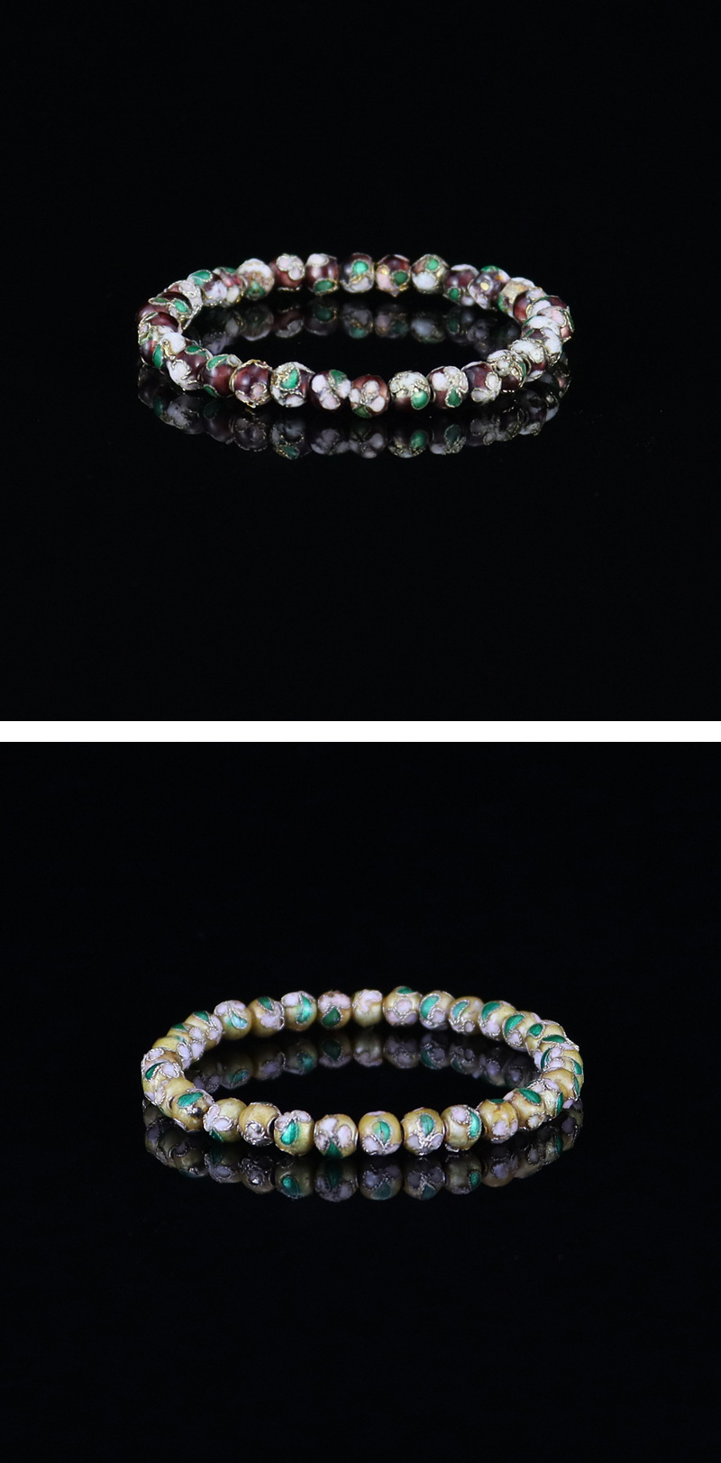 Beijing Cloisonne classical ethnic style jewelry, cloisonne enamel filigree silver blue round bead bracelet pic 6