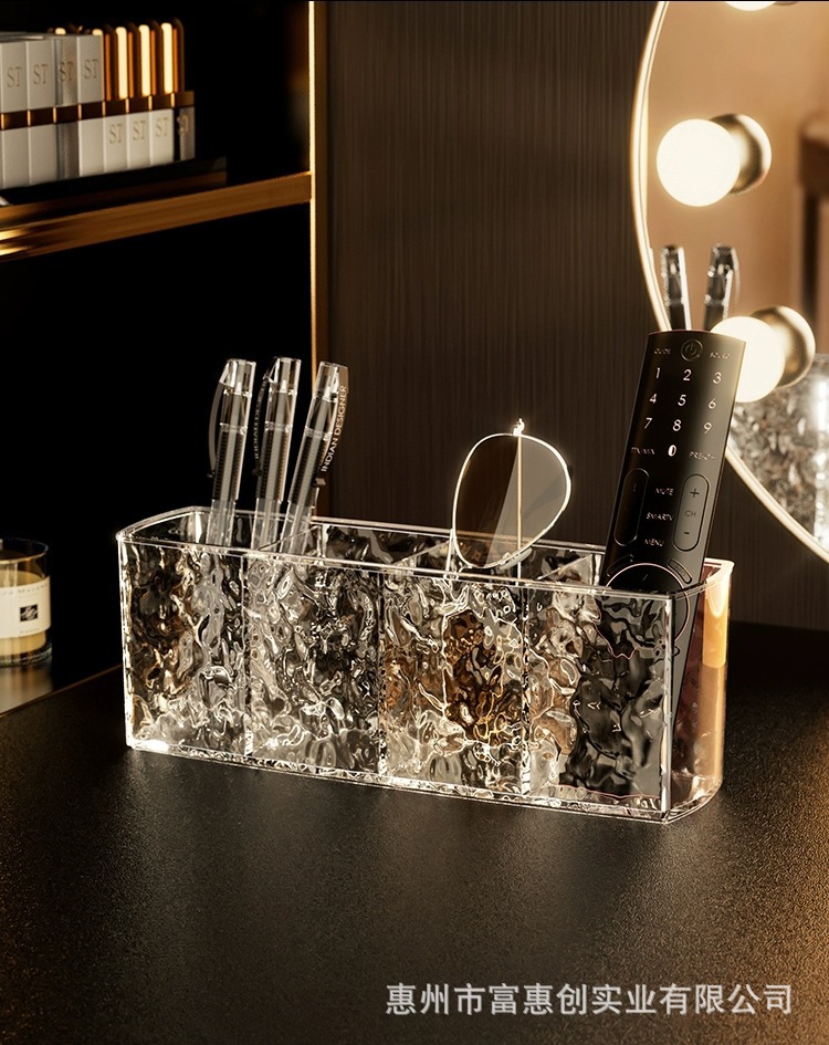 化妆刷收纳筒透明亚克力梳妆台口红眉笔眼影桌面化妆品镜柜收纳盒详情12