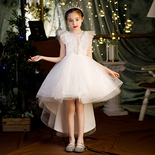 女童礼服洋气公主裙花童白纱婚纱裙主持人小女孩钢琴演出儿童礼服详情5