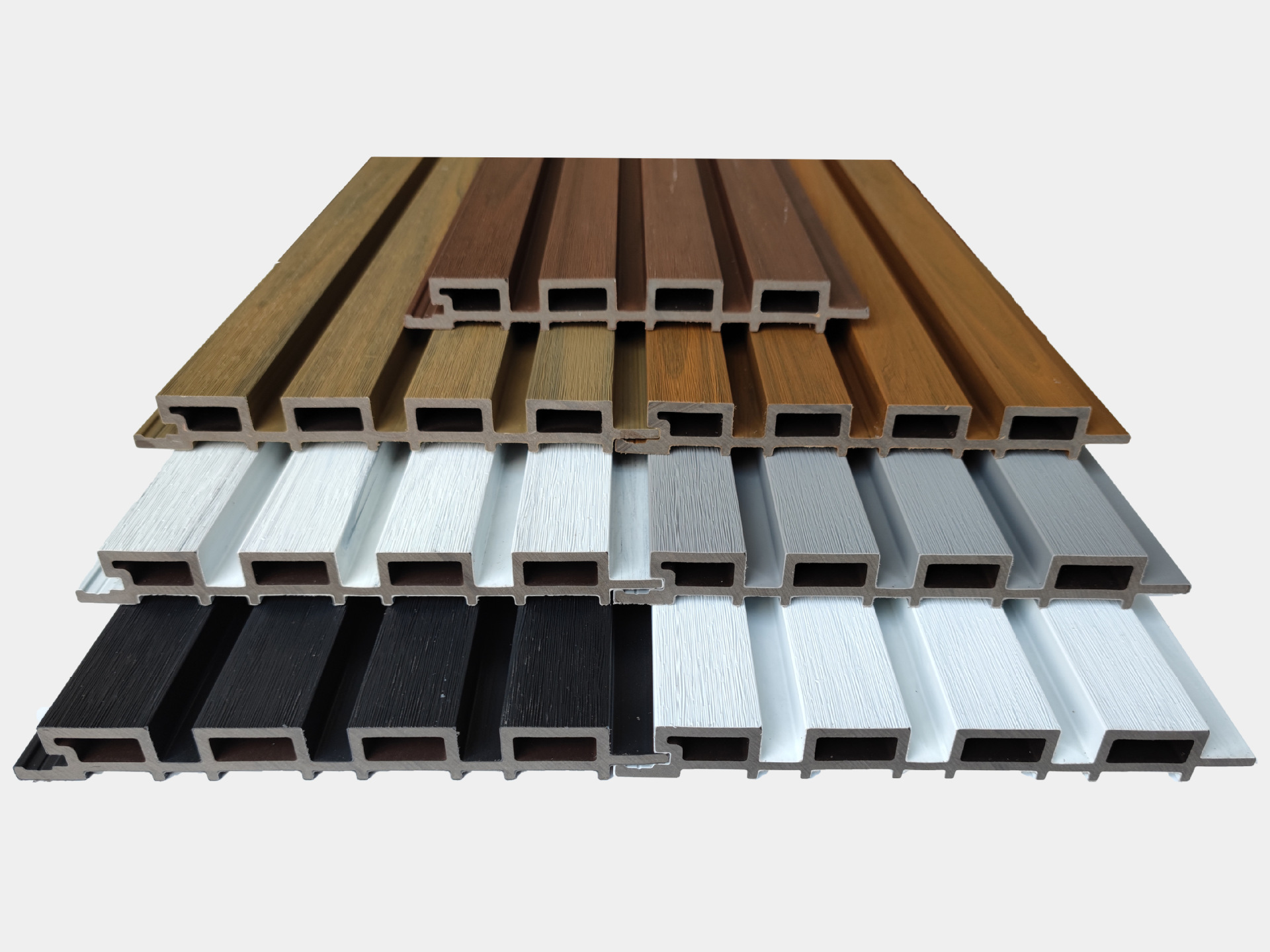 wpc grating wood-plastic Great Wall board, second-generation co-extruded wood-plastic wall panel, wood-plastic fence, outdoor courtyard pic 4