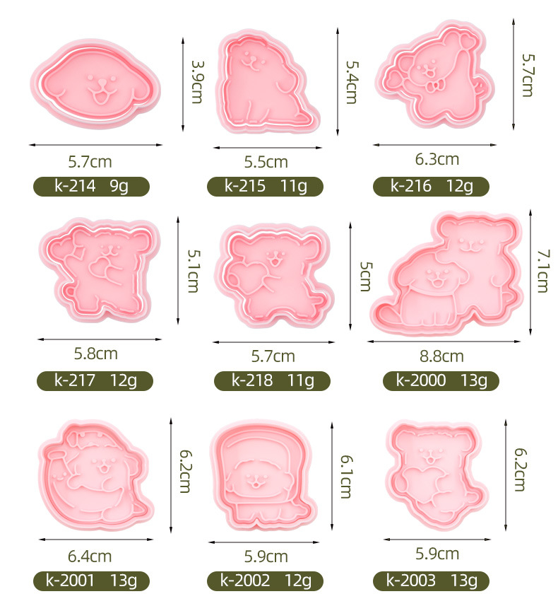 新款饼干模具线条小狗卡通饼干模具帽子盒子狗动漫印花饼干模详情6