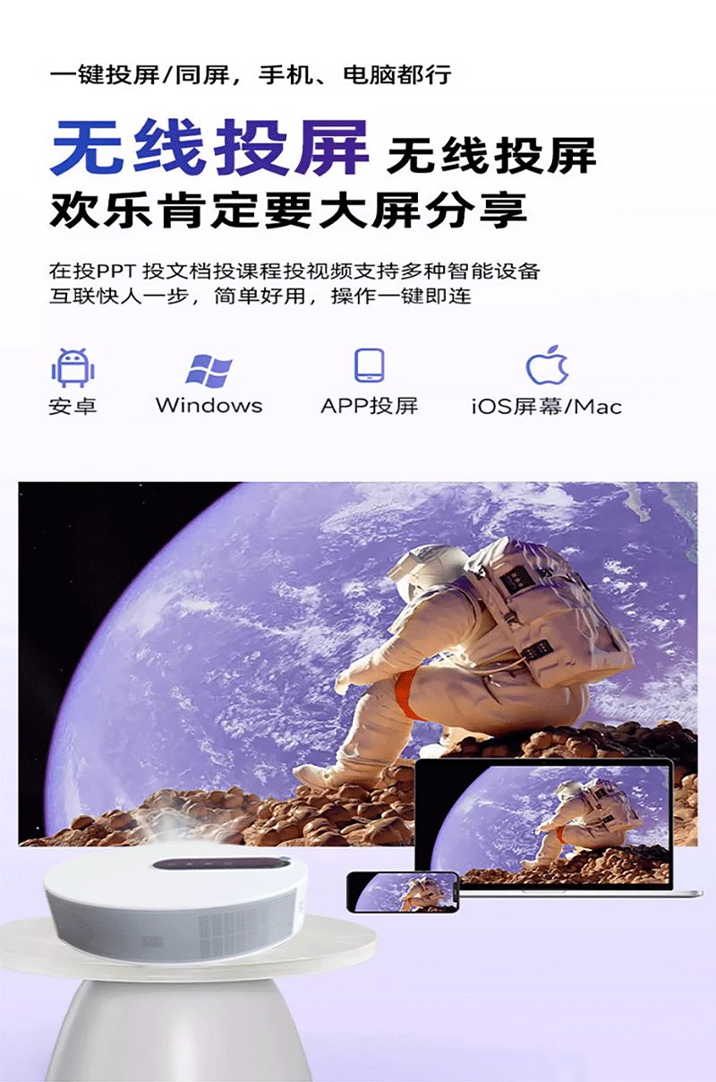跨境新款TY260家用投影仪家庭影院客厅投墙超清自动对焦投影批发详情11