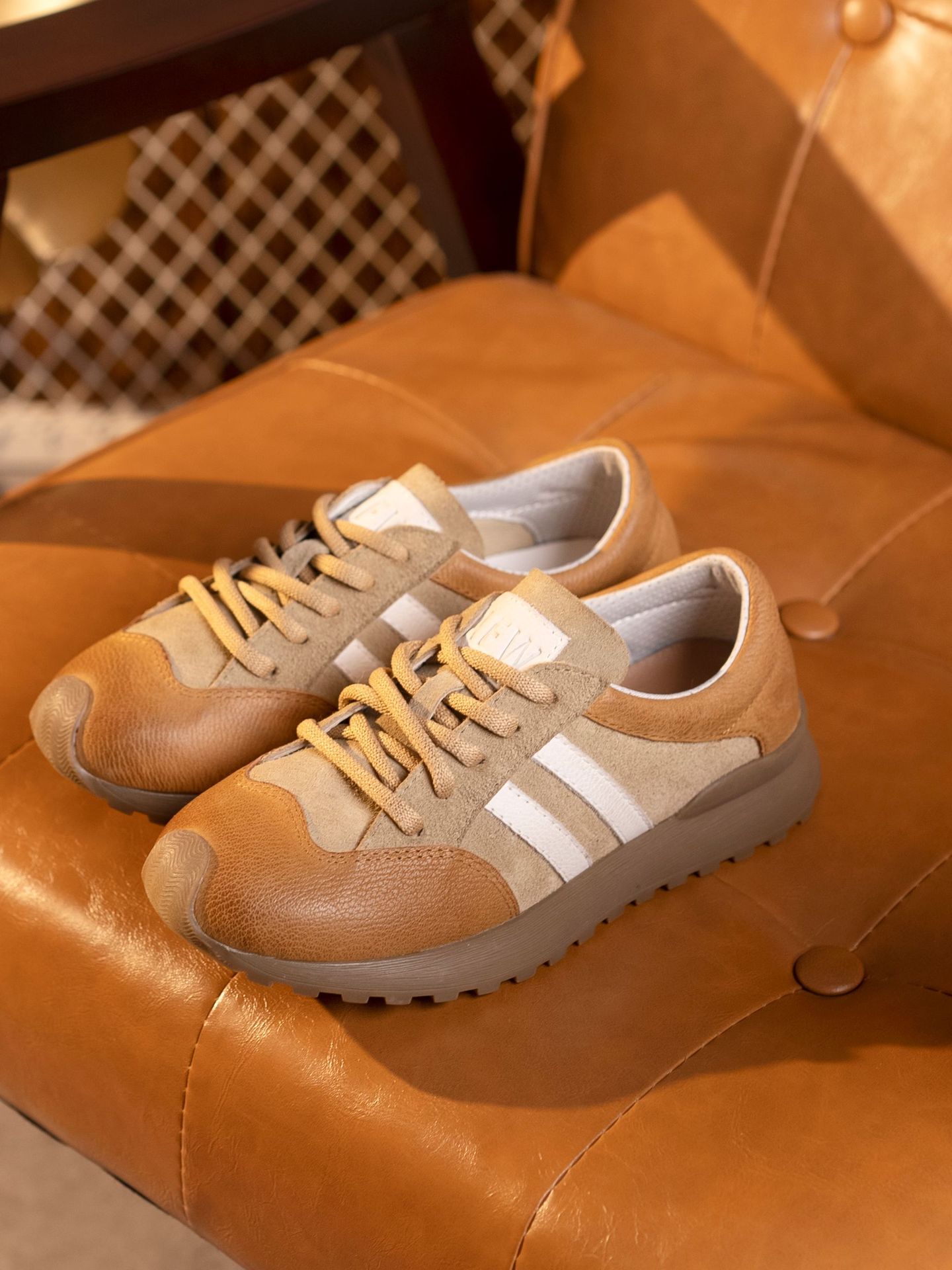 旅途 复古阿甘鞋透气休闲女鞋系带运动皮鞋潮流百搭德训鞋子批发详情7