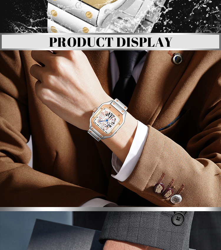 愛彼思諾 2026 鏤空新款男士手表30 米生活防水不銹鋼精品手表詳情9