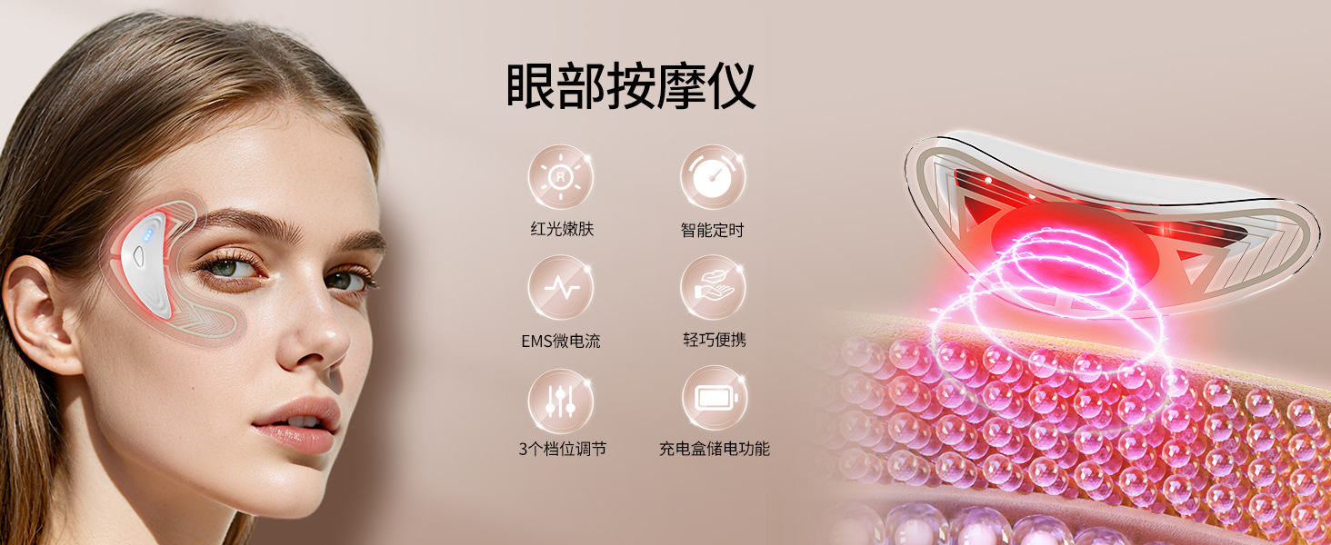 shanilak 跨境EMS美眼仪家用按摩抗皱黑眼圈护理眼袋红光微电流导入美容仪 pic 4