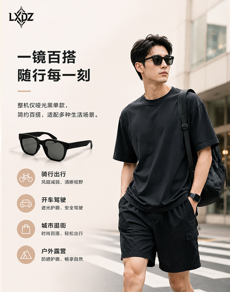 智能眼镜防紫外线新款男女士时尚百搭墨镜潮流方框简约太阳镜大框详情14