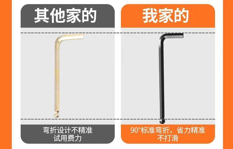 六棱德国品质高硬度内六角扳手9件套螺丝刀组合套装内六角工具套详情5