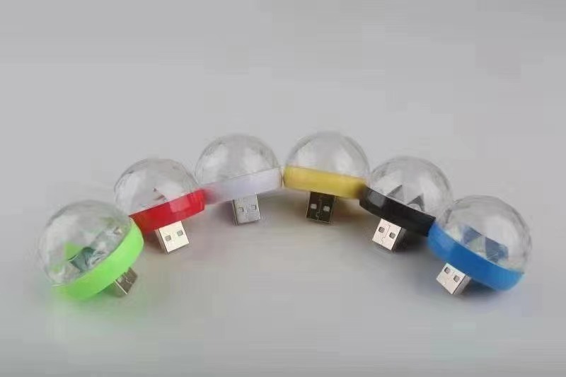 RGB舞台灯七彩车载氛围灯小精灵手机LED声控灯水晶迪斯科魔球灯详情10