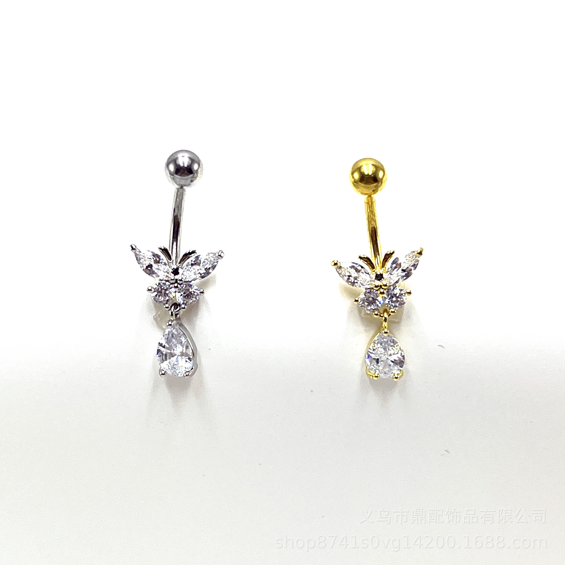 速卖通eBay亚马逊爆款不锈钢肚脐钉镶锆石肚脐环人体穿刺饰品详情7