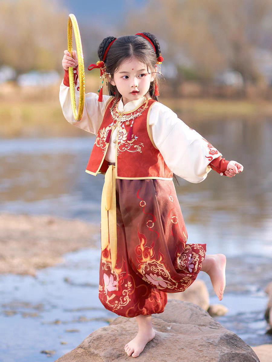国潮儿童汉服服装中国套装国潮女童春装中式服男童详情4