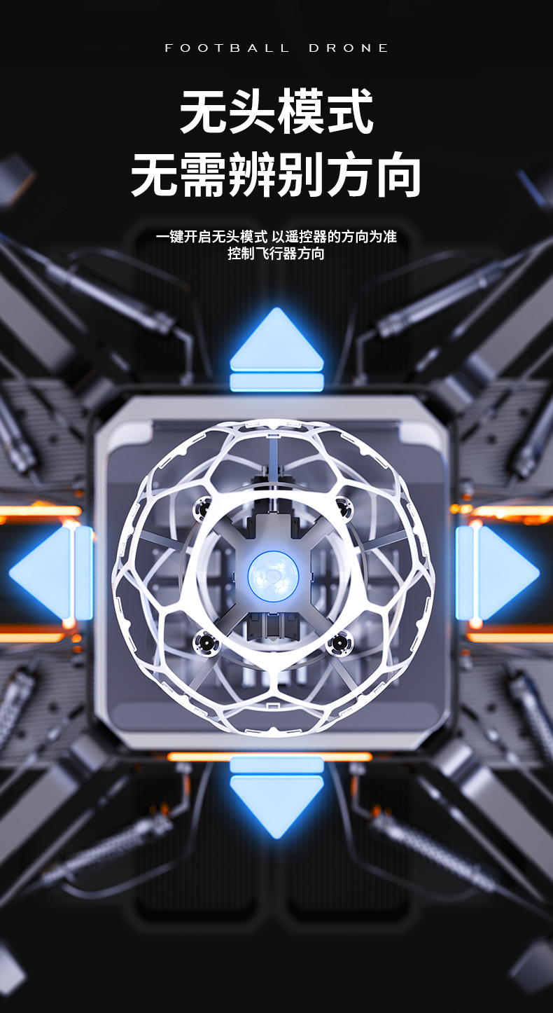H5 Brushless football drone competition Training 7.4V-axis drone football ball-shaped remote control aircraft pic 8