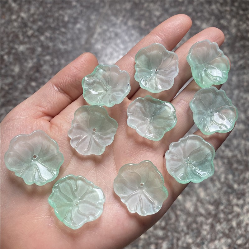 琉璃22*24mm立体圆荷叶diy古风发簪玉簪花叶子荷花步摇材料配件详情12