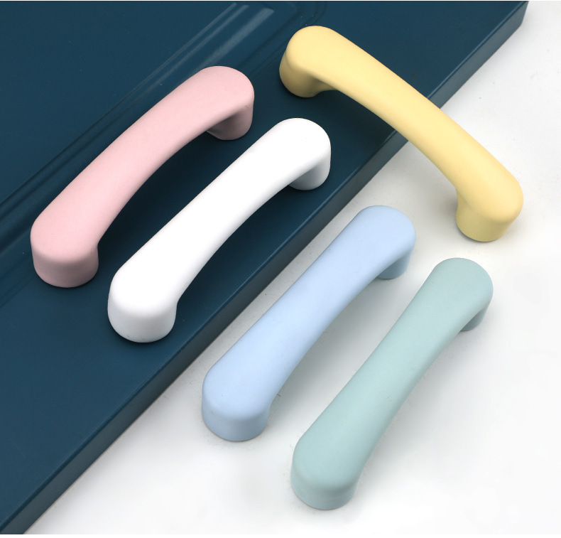 马卡龙彩色圆形拉手儿童房可爱衣柜门橱柜抽屉莫兰迪粉蓝色小拉手详情15