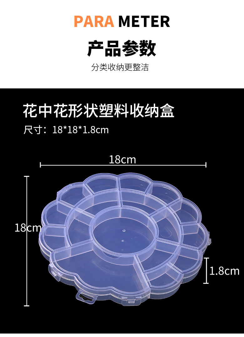 12格15格18格24格32格36格28格收纳盒透明pp塑料盒串珠diy饰品盒详情6