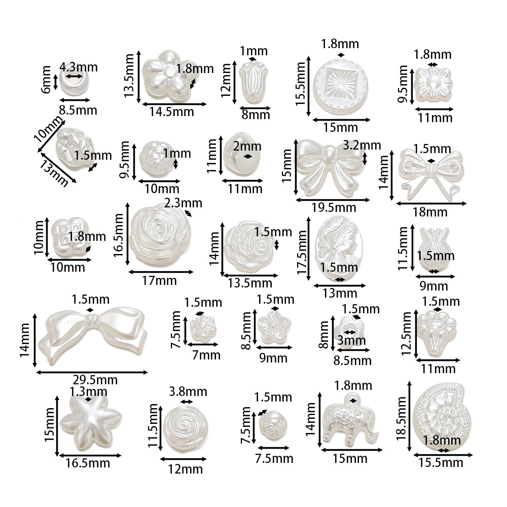 ABS仿珍珠 巴洛克风花朵仙人掌蝴蝶结 奶油胶diy手工串珠耳环配饰详情1