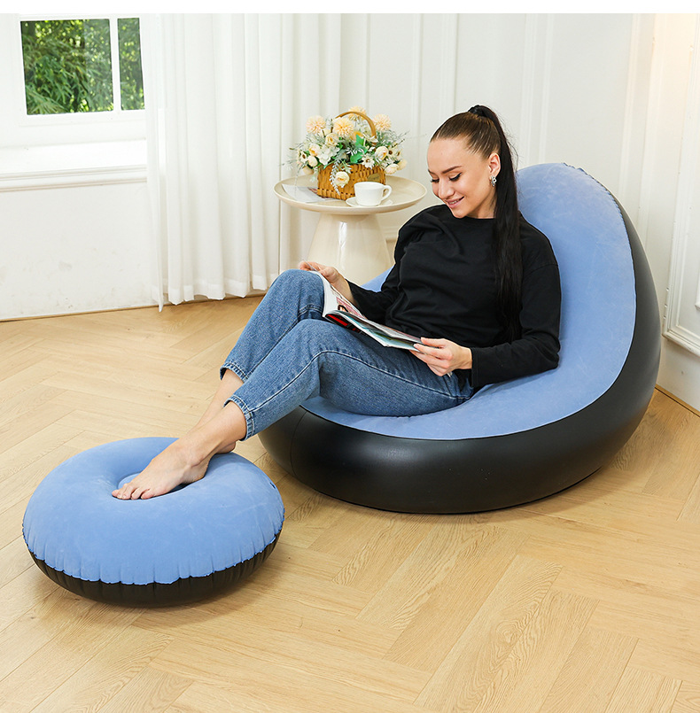 Cross-border new products: Velvet fabric lazy sofa, inflatable and foldable lounge chair, sofa bed, Japanese-style household sitting chair, outdoor bed pic 11