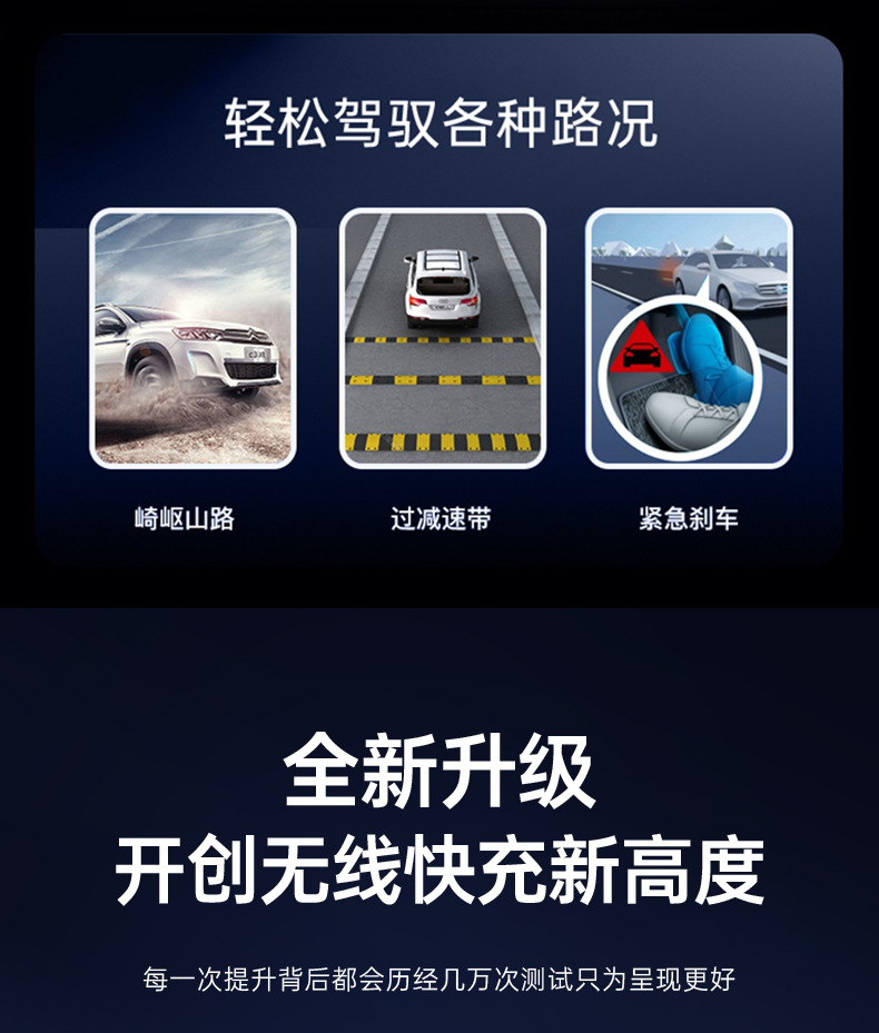 朋克风15W车载手机支架无线充电器出风口智能自动感应开合导航架详情7