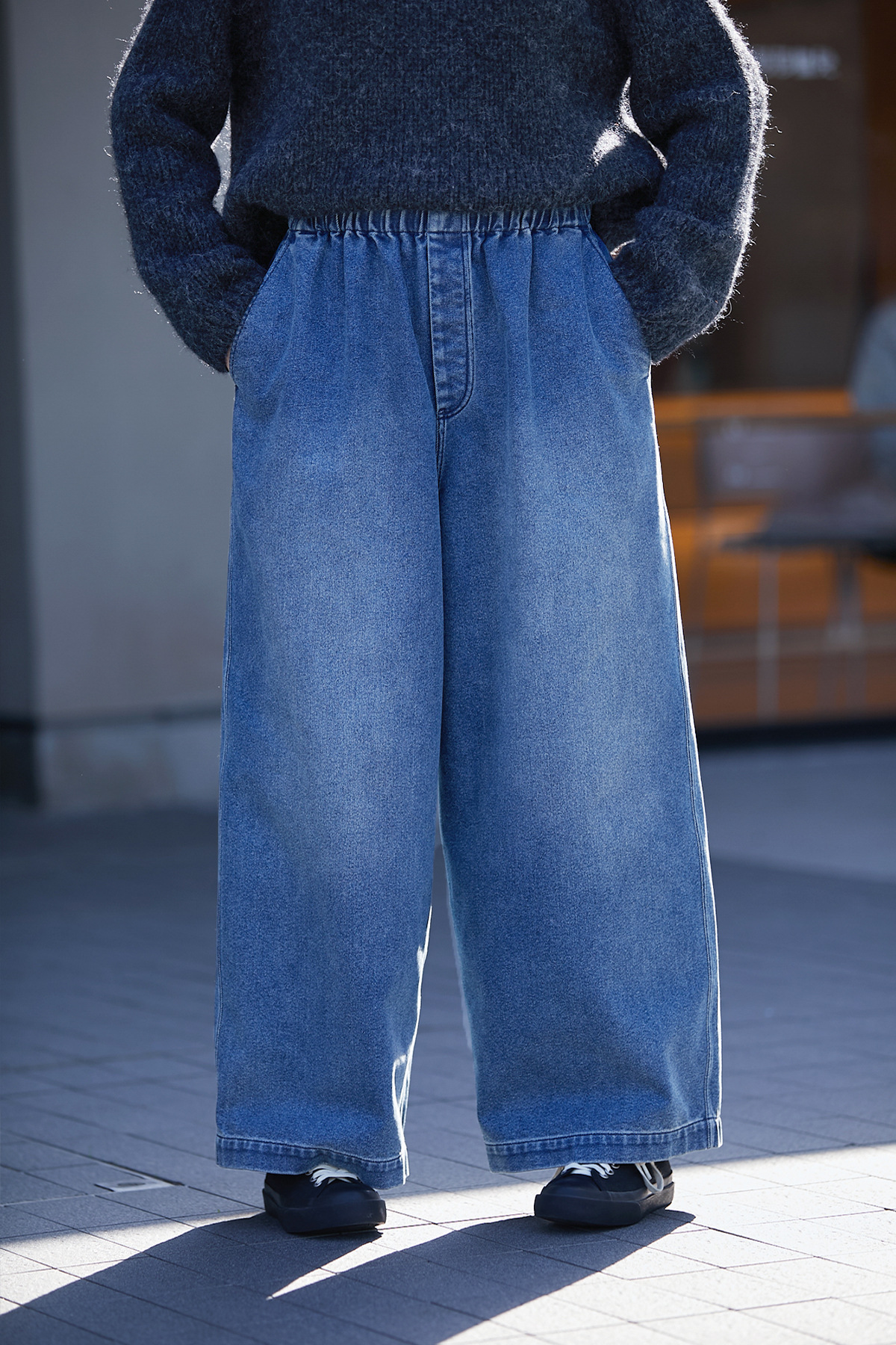 2025春秋款少年蓝色文艺小众松紧腰传统水洗磨毛休闲牛仔裤详情30