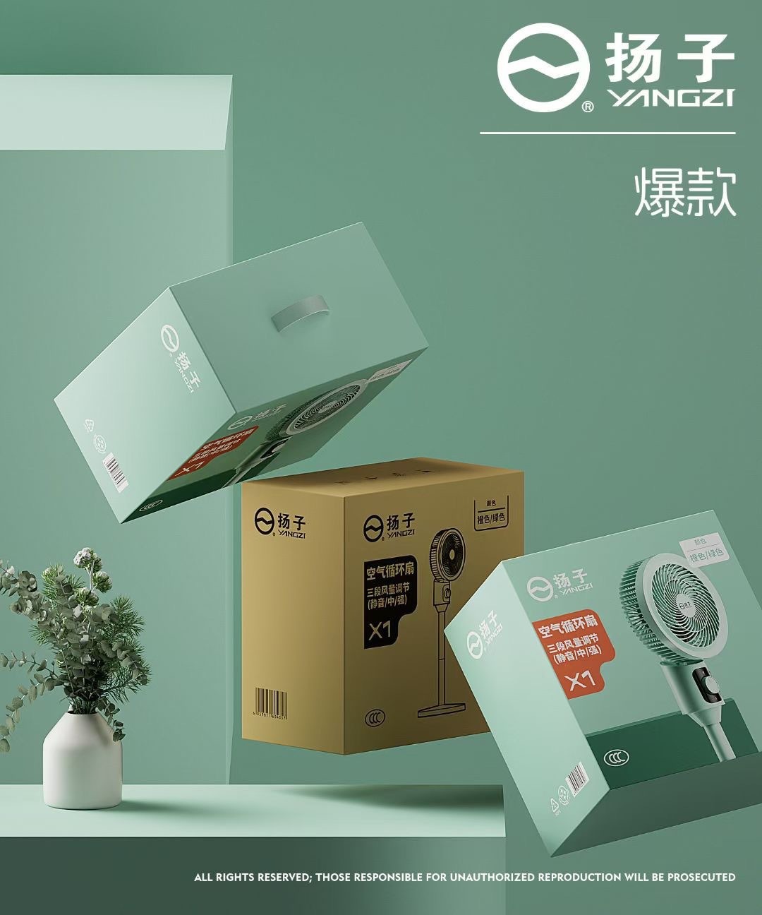 空气扇家用落地扇台立两用扇底噪左右摇头遥控定时空气循环扇批发详情7