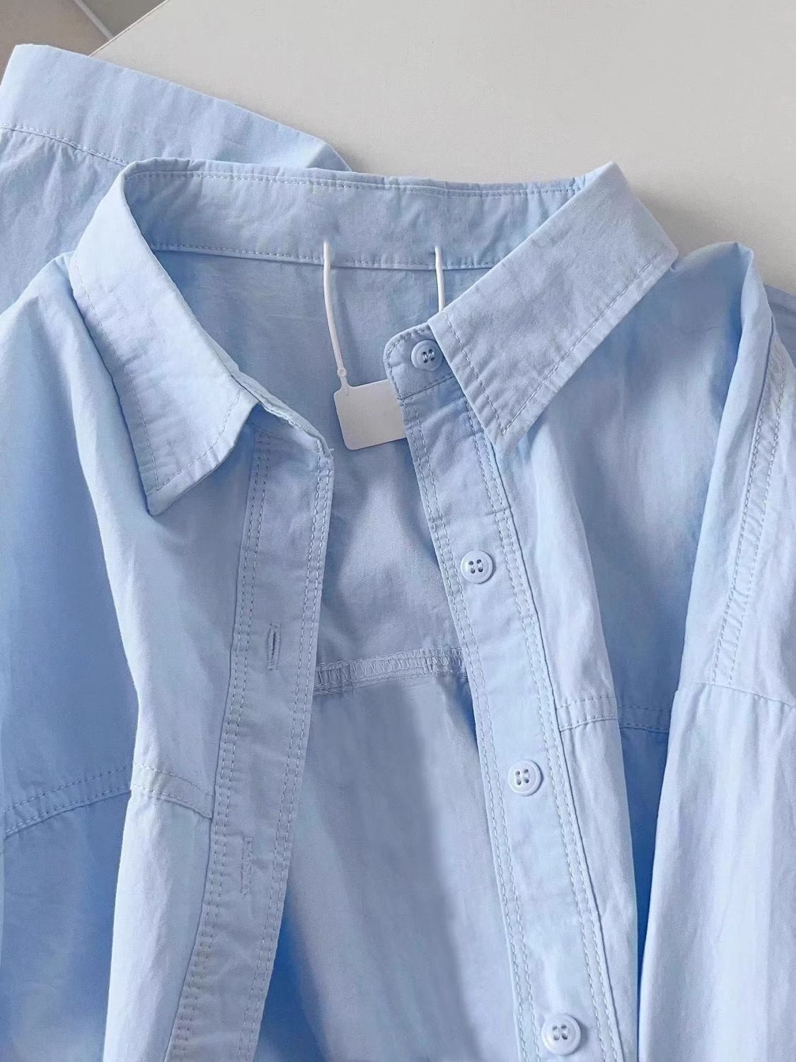 The 2025 new dopamine cream-colored pure cotton shirt is suitable for women to wear as a loose shirt coat in summer for sun protection pic 13