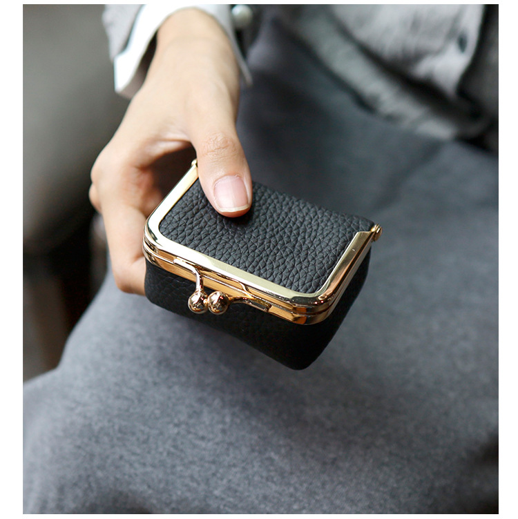 New genuine leather compact gold bag, earphone case, mini ring, necklace, earrings, jewelry bag, coin purse pic 18