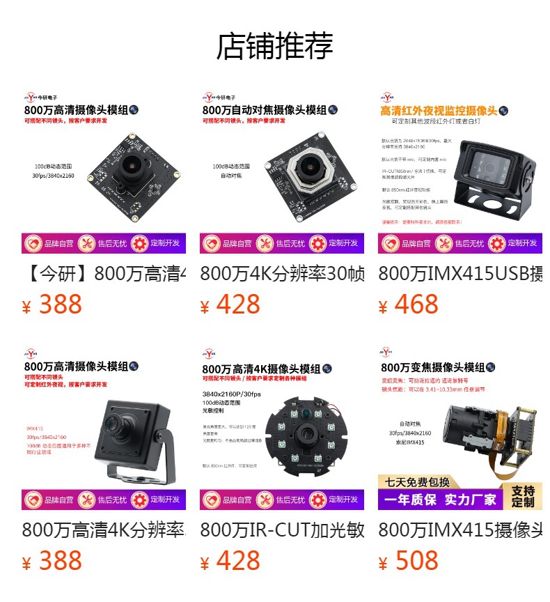 8-megapixel IMX415USB high-definition camera with external line control, IRCUT black and white color switching, UVC driver-free 30 frames pic 1