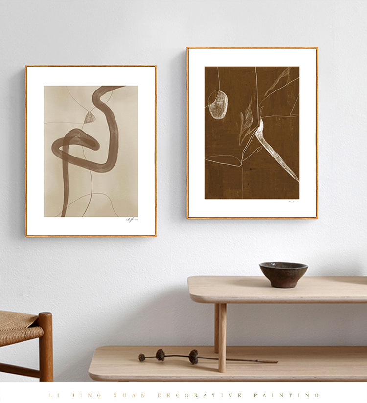 丹麦liveart莫兰迪侘寂风装饰画客厅墙挂画抽象艺术走廊民宿壁画详情15